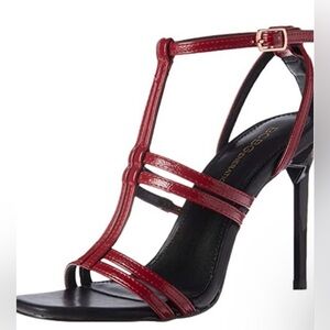 New BCBGeneration Women’s Maroon Caged Effect Adjustable Strap Size 11.